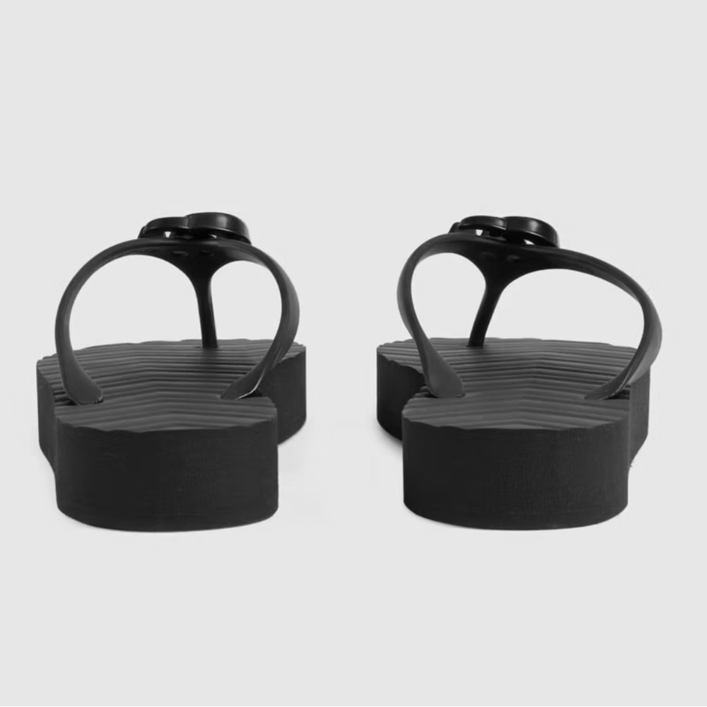 Gucci Women's Chevron Logo Thong Sandals BNIB 38 - Picture 6 of 11